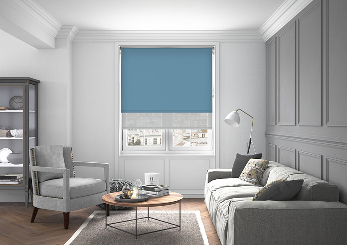 Rimini (Blackout), Bluebell & Optima Tide - Double Roller Blind - Image 5